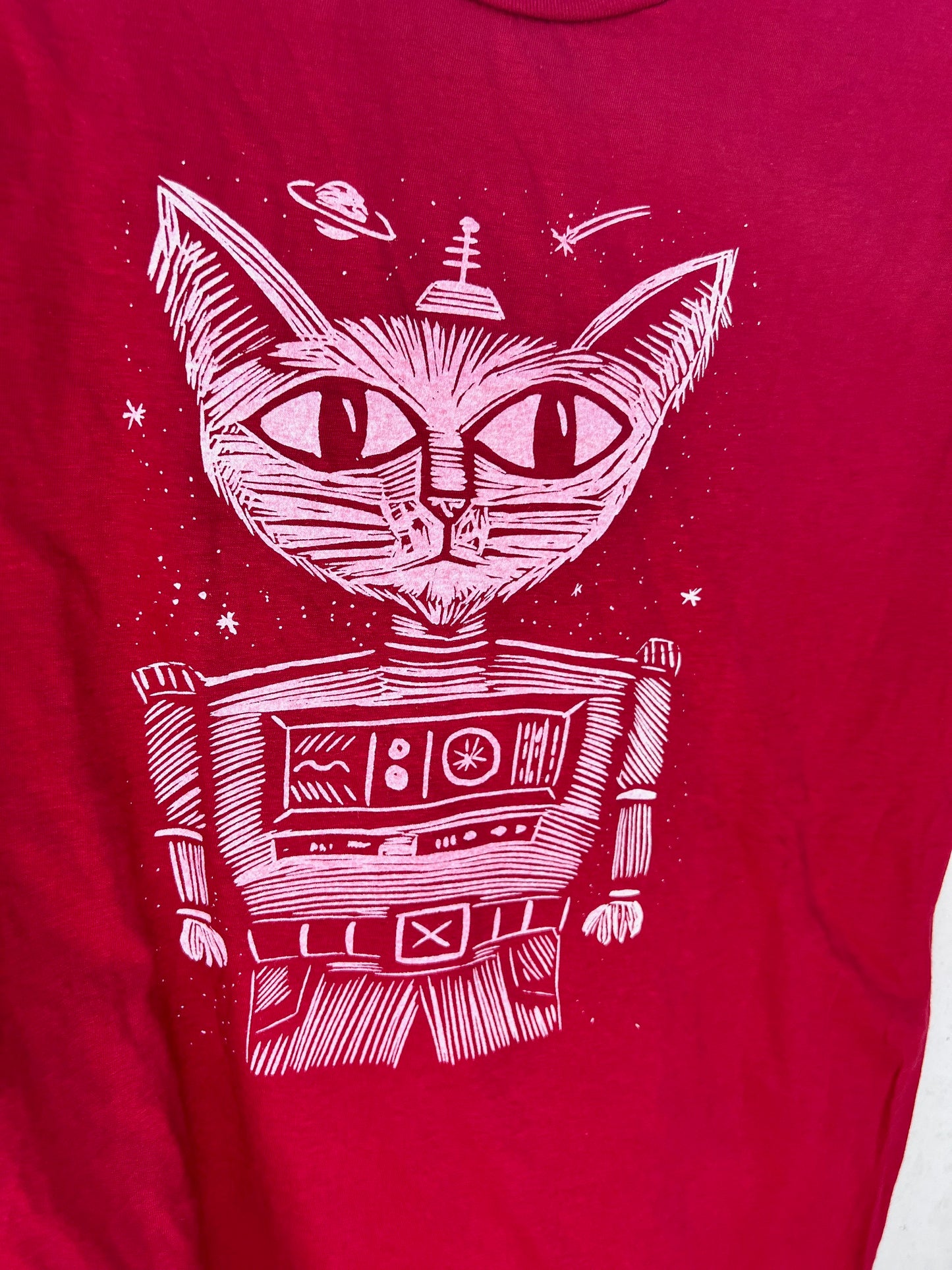 Major Tom Cat - screen print t-shirt MEDIUM Men's