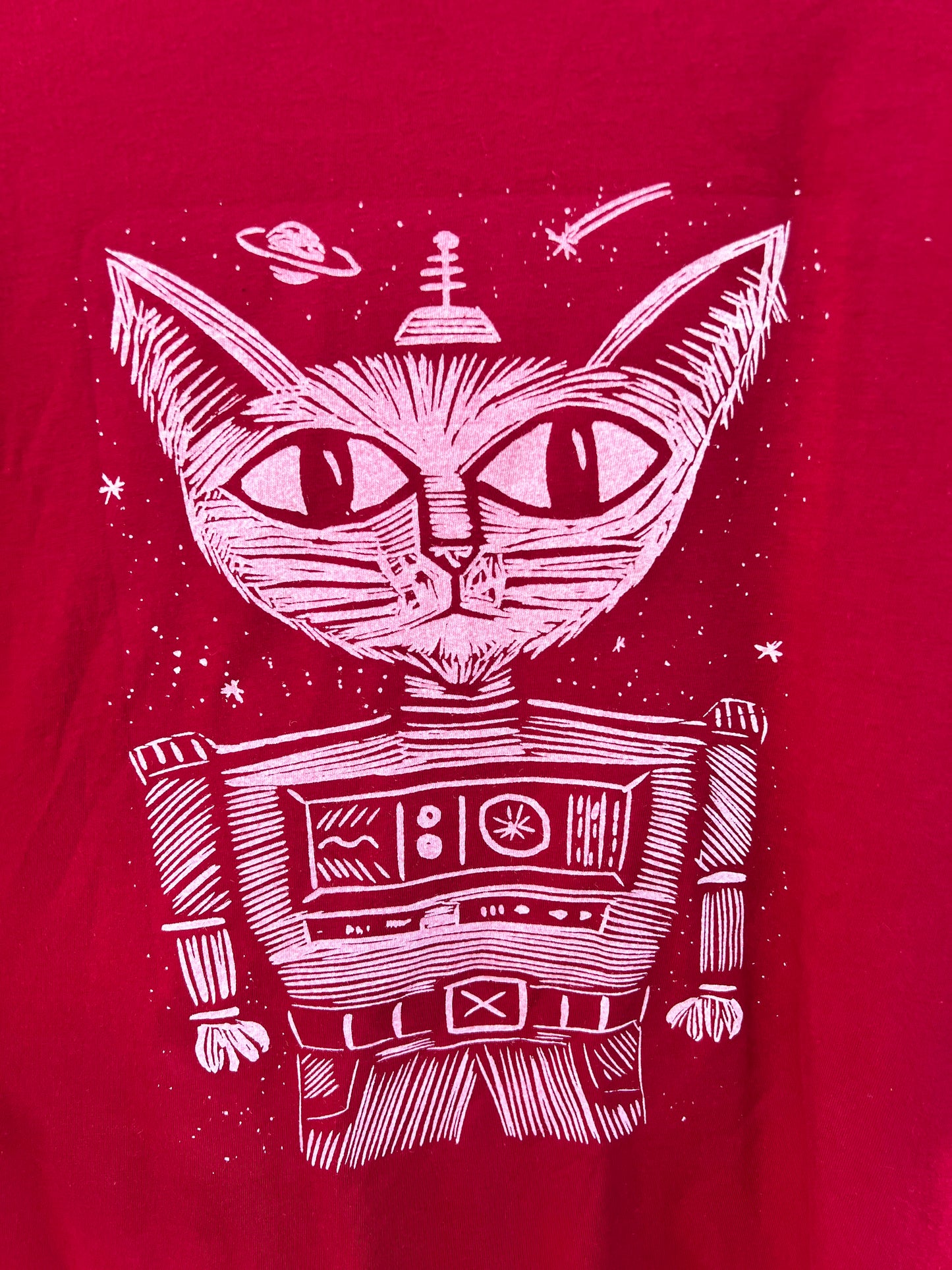 Major Tom Cat - screen print t-shirt XL Men's