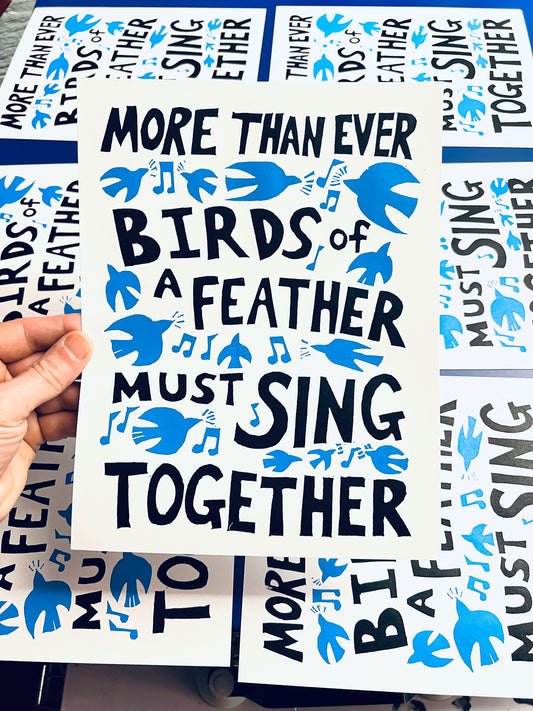 BIRDS OF A FEATHER - Screen Print & Sticker