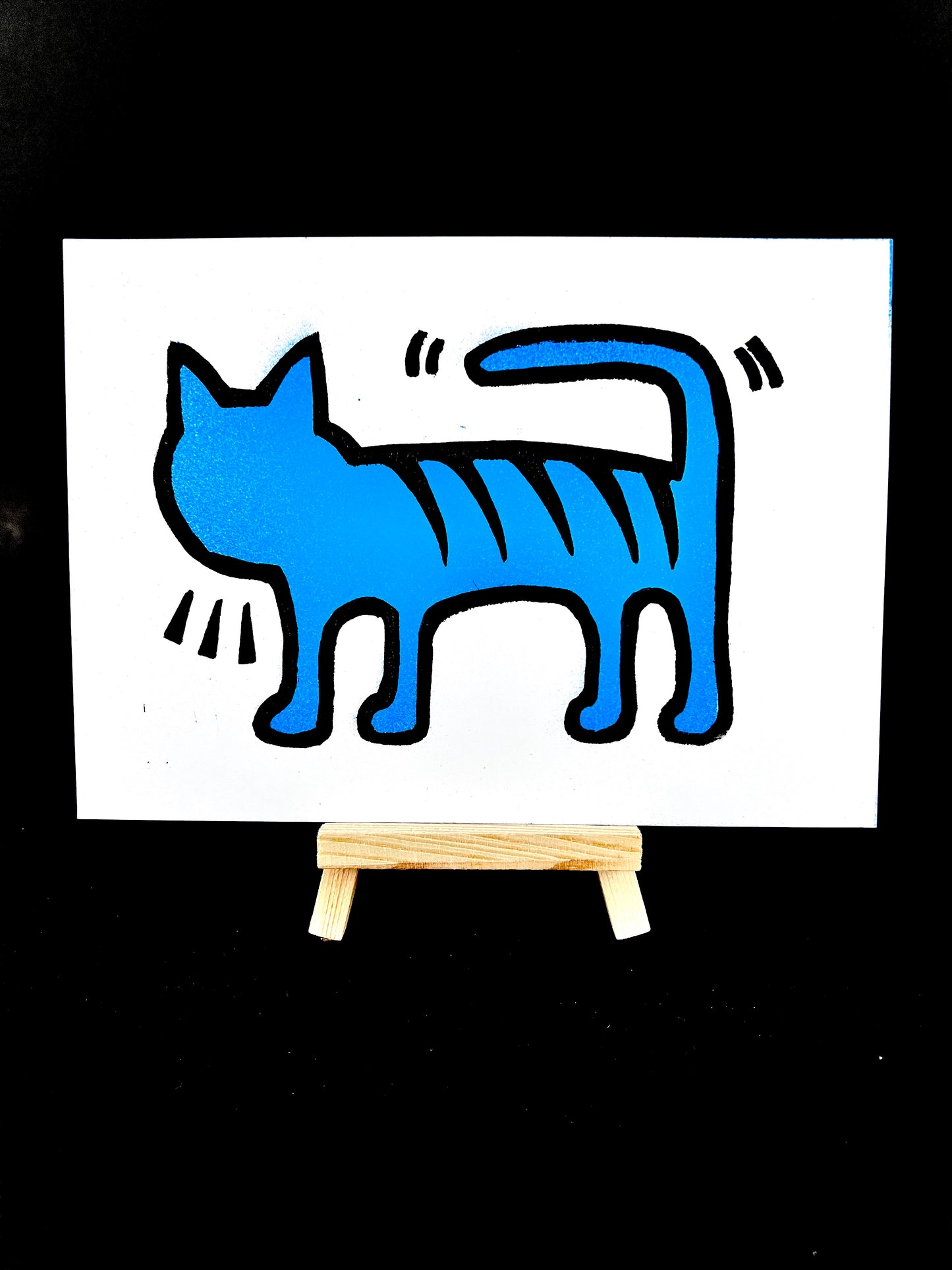 Blue Cat :: Keith Haring inspired kitty