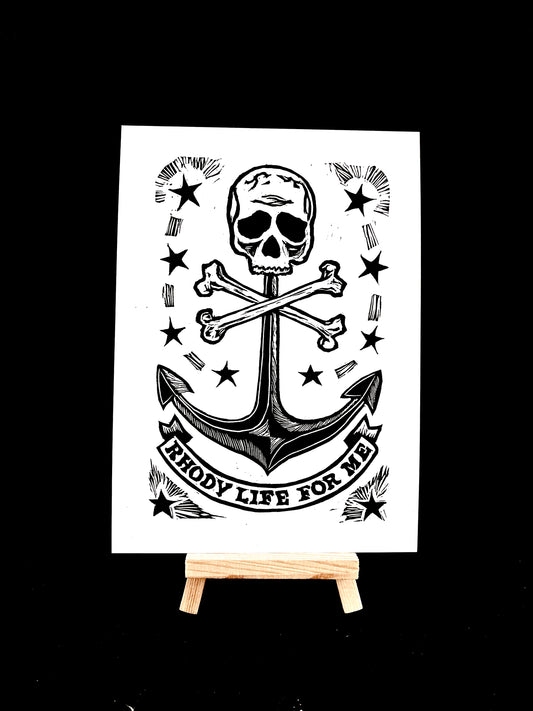 Rhody Life For Me - Rhode Island - Pirate Skull Anchor